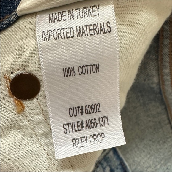 AGOLDE Riley Crop High Rise Straight Raw Hem Jeans Size 28 - Picture 6 of 6